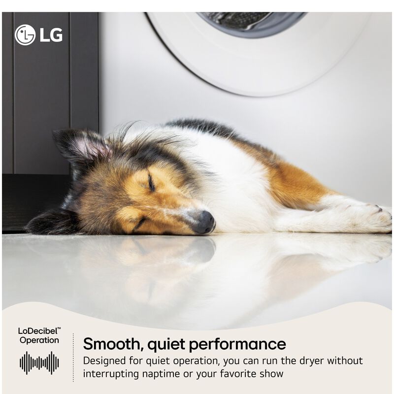 LG 27 in. 7.4 cu. ft. Smart Stackable Electric Dryer with Sensor Dry & AI Dry - White, , hires