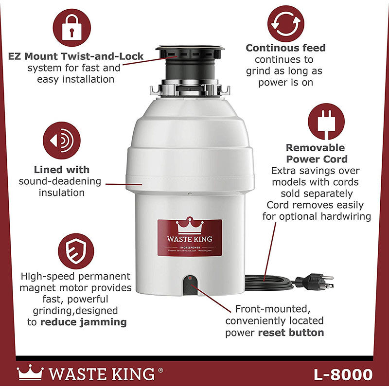 Waste King L8000 Waste Disposer - Thumbnail 5