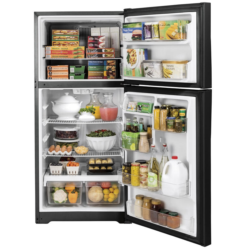 GE 30 in. 19.2 cu. ft. Top Freezer Refrigerator - Black, Black, hires
