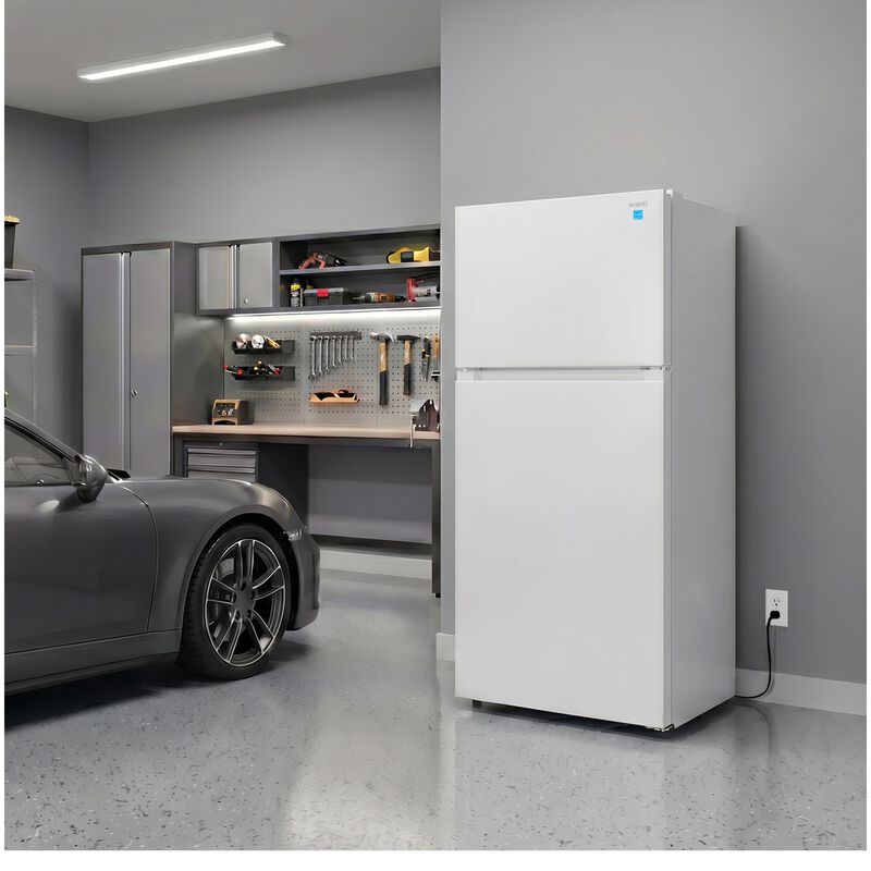 Avanti 28 in. 14.6 cu. ft. Counter Depth Garage-Ready Top Freezer Refrigerator - White, White, hires