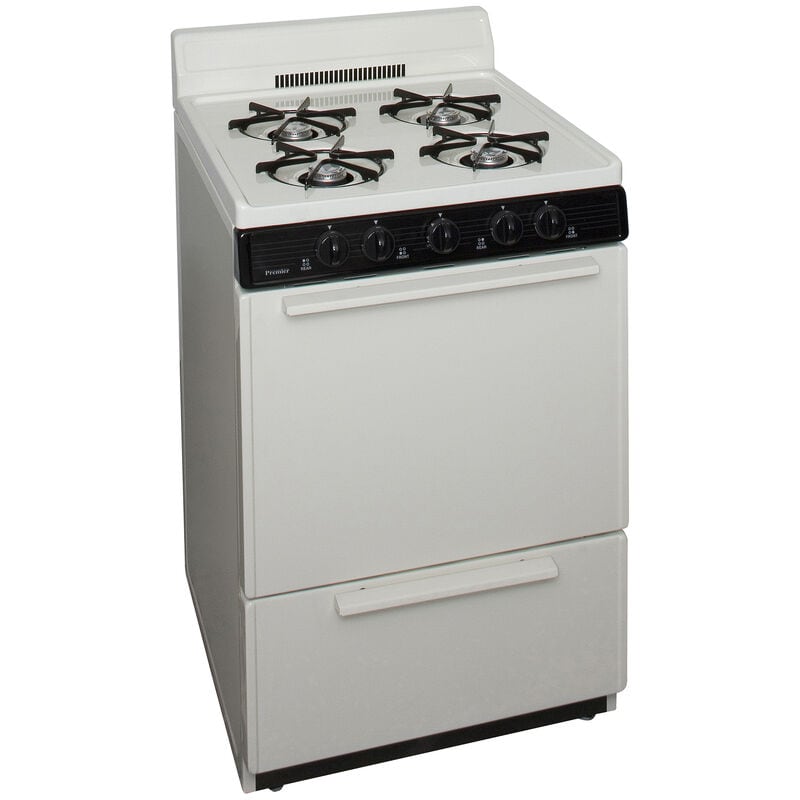 Premier 24 in. 2.9 cu. ft. Oven Freestanding Gas Range with 4 Open Burners - Bisque, , hires