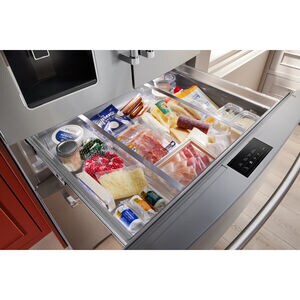 KitchenAid 36 in. 26.2 cu. ft. 4-Door French Door Refrigerator with Ice & Water Dispenser - Fingerprint Resistant Stainless, Fingerprint Resistant Stainless, hires