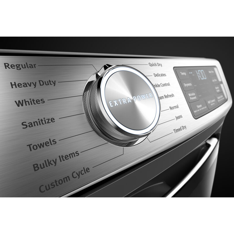 Maytag 27 in. 7.3 cu. ft. Smart Stackable Electric Dryer with Extra Power Button, Industry-Exclusive Extra Moisture Sensor, Sanitize & Steam Cycle - Metallic Slate, Metallic Slate, hires