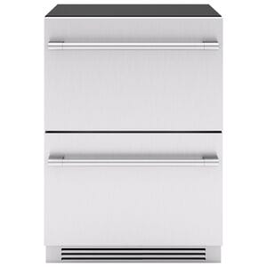 Zephyr Presrv Series 24 in. 3.9 cu. ft. Double Refrigerator & Freezer Drawers - Stainless Steel, , hires