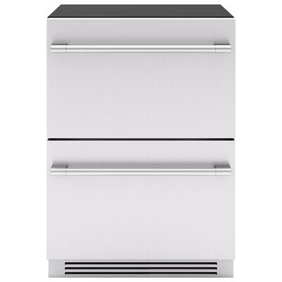 Zephyr Presrv Series 24 in. 3.9 cu. ft. Double Refrigerator & Freezer Drawers - Stainless Steel | PRRFD24C2AS