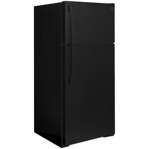 GE 28 in. 16.6 cu. ft. Top Freezer Refrigerator - Black, Black, hires