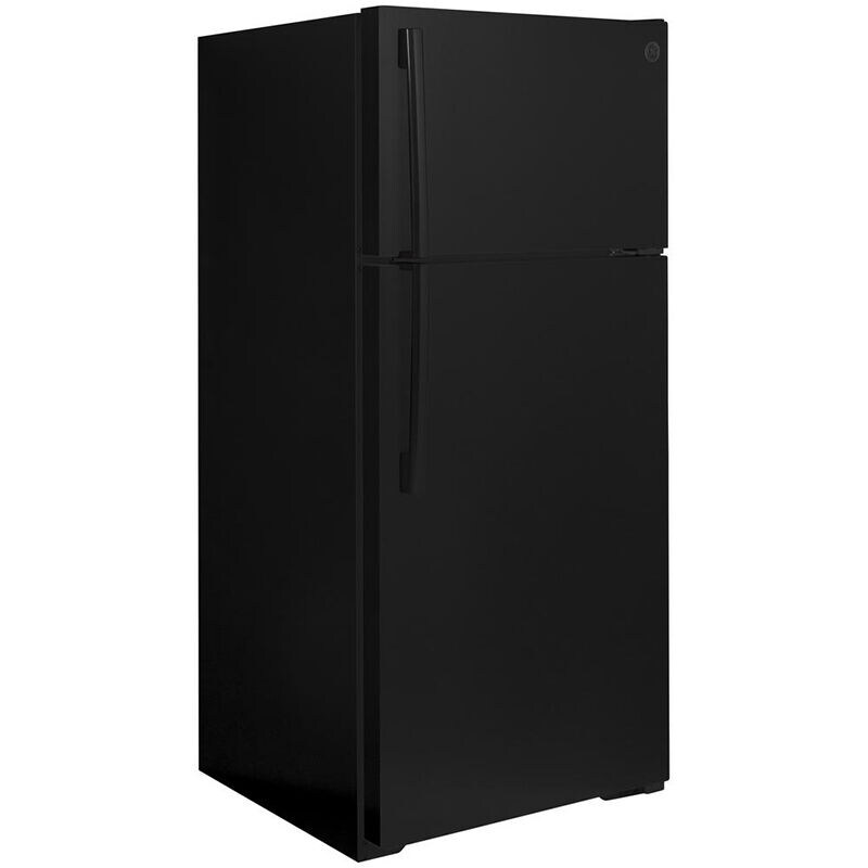 GE 28 in. 16.6 cu. ft. Top Freezer Refrigerator - Black, Black, hires