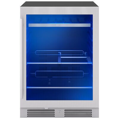 Zephyr Presrv Series 24 in. Built-In/Freestanding 5.6 cu. ft. Compact Beverage Center with Adjustable Shelves & Digital Control - Stainless Steel | PRB24C01CG