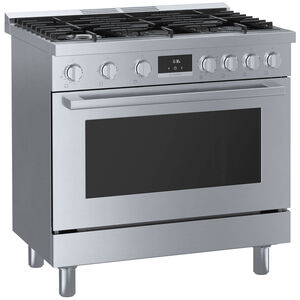 Bosch 800 Series 36 in. 3.5 cu. ft. Convection Oven Freestanding Gas Range with 6 Sealed Burners - Stainless Steel, , hires