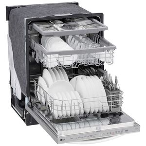 LG 24 in. Top Control Smart Dishwasher with 46 dBa Sound Level & 3rd-Rack - PrintProof Stainless Steel, PrintProof Stainless Steel, hires