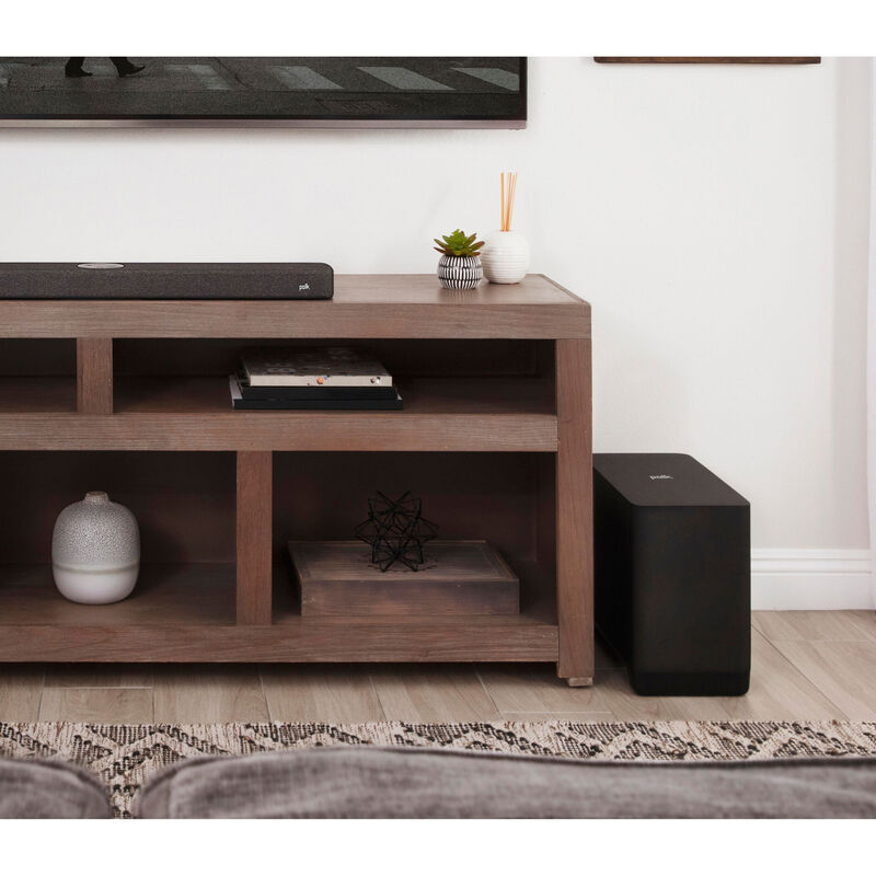 Polk React Sub Powerful Wireless Subwoofer for The React Sound Bar - Black, , hires