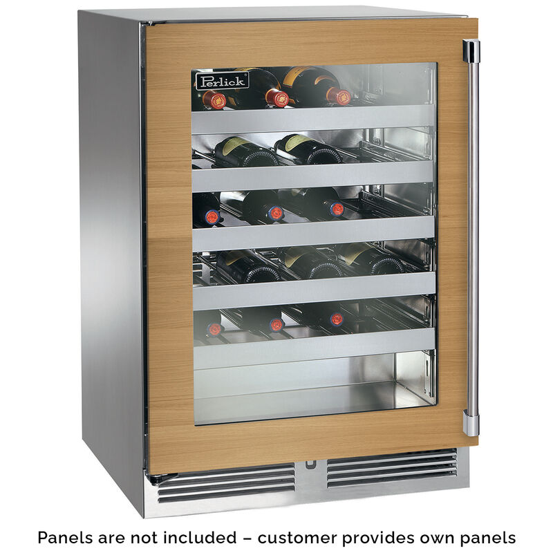 Perlick C-Series 24 in. Undercounter Wine Reserve with Metal Racks, Single Temperature Zone & 45 Bottle Capacity - Custom Panel Ready, , hires