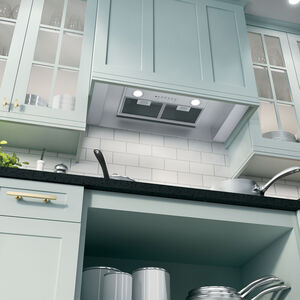 GE 20 in. Standard Style Range Hood with 4 Speed Settings & 2 LED Light - Stainless Steel, , hires