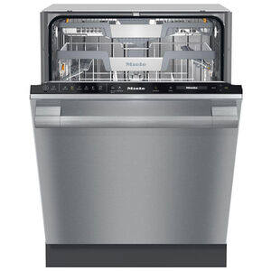 Miele 24 in. Built-In Dishwasher with AutoDos System, Top Control, 42 dBA Sound Level, 16 Place Settings, Wash Cycles & Sanitize Cycle - Clean Steel, , hires