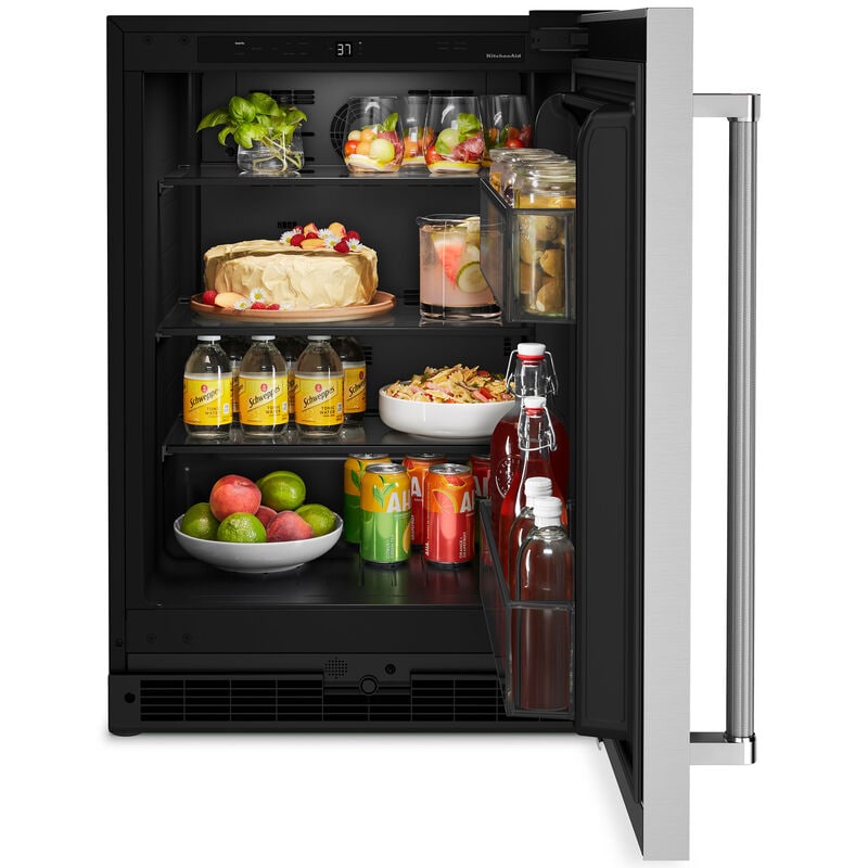 KitchenAid 24 in. 5 cu. ft. Built-In Undercounter Refrigerator - Stainless Steel, Stainless Steel, hires