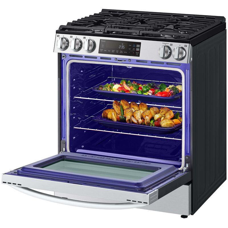 LG 30 in. 5.8 cu. ft. Smart Slide-In Gas Range with 5 Sealed Burners - PrintProof Stainless Steel, , hires