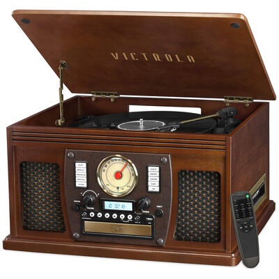 Victrola The Navigator 8-in-1 Wood Record Player - Espresso | VTA-600B