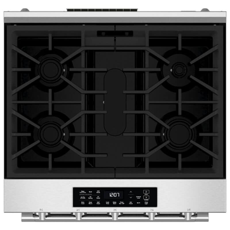 Maytag 30 in. 5.0 cu. ft. Smart Air-Fry Standard Convection Slide-In Gas Range with 5 Sealed Burners, Reversible Grill & Griddle - Fingerprint Resistant Stainless Steel, , hires