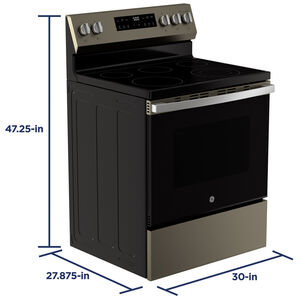 GE 500 Series 30 in. 5.3 cu. ft. Oven Freestanding Electric Range with 5 Radiant Burners - Slate, Slate, hires