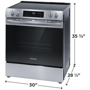 Frigidaire 30 in. 5.3 cu. ft. Air-Fry Standard Convection Electric Range with Smoothtop Burners - Stainless Steel, , hires