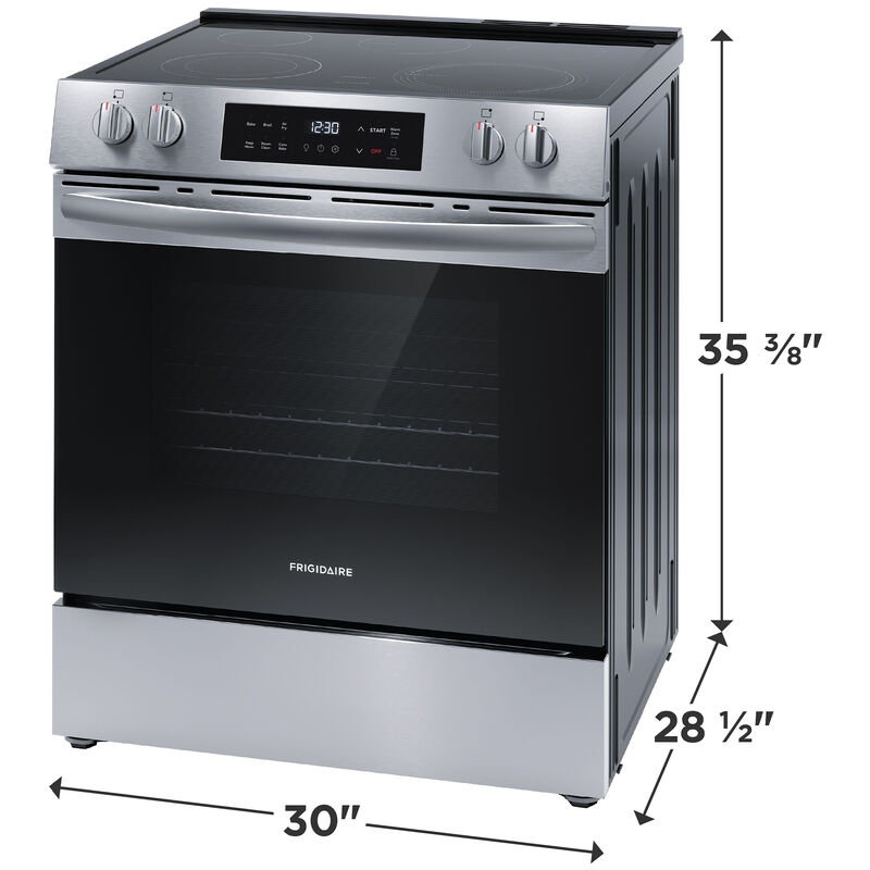 Frigidaire 30 in. 5.3 cu. ft. Air-Fry Standard Convection Electric Range with Smoothtop Burners - Stainless Steel, , hires