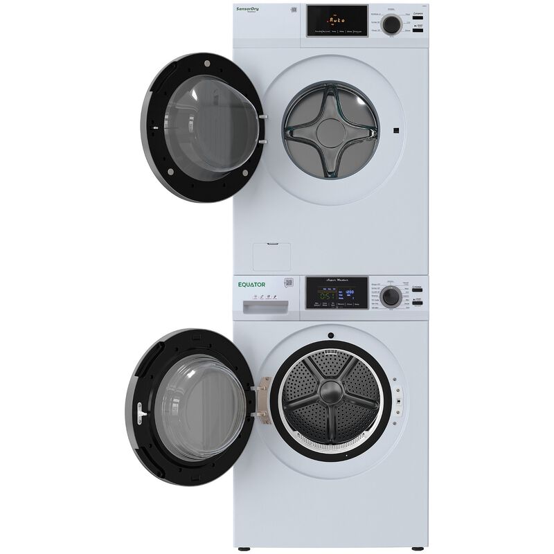 Equator Advanced 24 in. 2.47 cu. ft. Electric Front Load Laundry Center with Sensor Dry, Pet & Sanitize Cycle - White, , hires