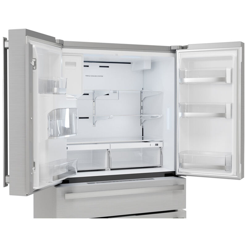 Sharp 36 in. 21.6 cu. ft. Counter Depth 4-Door French Door Refrigerator with External Ice & Water Dispenser- Stainless Steel, , hires