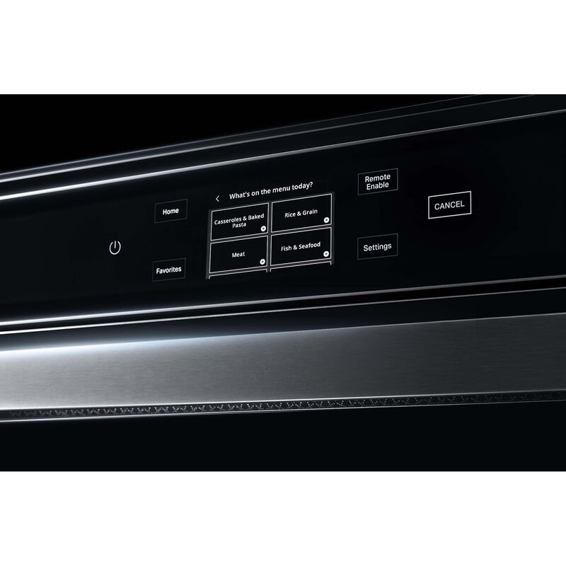 JennAir Noir 24 in. 1.3 cu. ft. Smart Steam Electric Single Wall Oven with True European Convection - Floating Glass Black, , hires