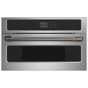Cafe 30 in. 1.3 cu. ft. Steam Electric Single Wall Oven with True European Convection - Stainless Steel, , hires