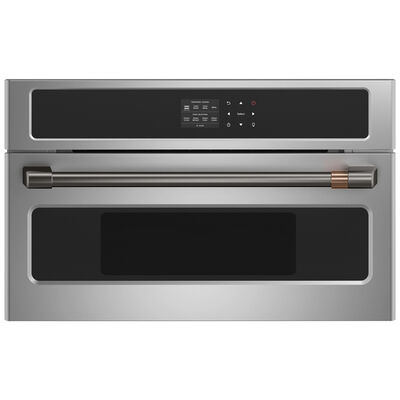Cafe 30" 1.3 Cu. Ft. Electric Wall Oven with True European Convection & Steam Clean - Stainless Steel | CMB903P2NS1
