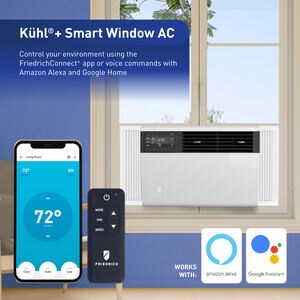 Friedrich Kuhl Series 34,100 BTU Heat/Cool Smart Window/Wall Air Conditioner with Inverter Technology, 3 Fan Speeds & Remote Control - White, , hires