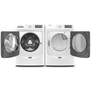 Maytag 27 in. 7.3 cu. ft. Stackable Gas Dryer with Extra Power, Sanitize, Steam & Quick Dry Cycle - White, White, hires