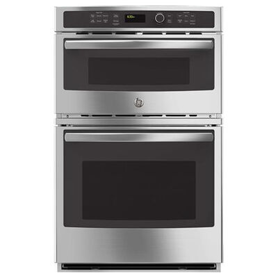 GE 27 in. 6 cu. ft. Electric Oven/Microwave Combo Wall Oven With Self Clean - Stainless Steel | JK3800SHSS