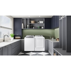 Samsung 27 in. 7.4 cu. ft. Smart Gas Dryer with Sanitize Cycle & Sensor Dry - White, White, hires