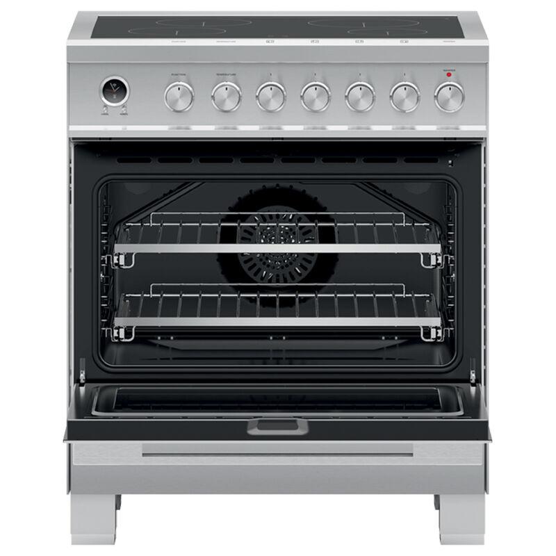 Fisher & Paykel Series 9 Classic 30 in. 3.5 cu. ft. Convection Oven Freestanding Electric Range with 4 Induction Zones - Stainless Steel, , hires
