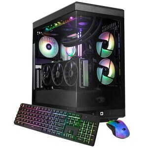 iBUYPOWER Y40 Gaming Desktop with AMD Ryzen 9 9900X, 4.4 GHz, 12-Core CPU, AMD Radeon RX 9070, 16 GB VRAM GPU, 32 GB RAM, 2 TB SSD & Windows 11 Home - Black, , hires