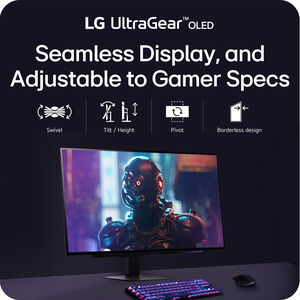 LG 27 in. UltraGear Glossy OLED QHD 1440p 240Hz 0.03ms G-Sync Compatible Gaming Monitor with HDMI - Black, , hires