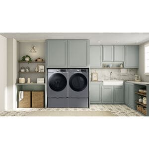 Samsung 27 in. 7.5 cu. ft. Smart Stackable Gas Dryer with Sanitize+, Steam Cycle & Sensor Dry - Platinum, Platinum, hires