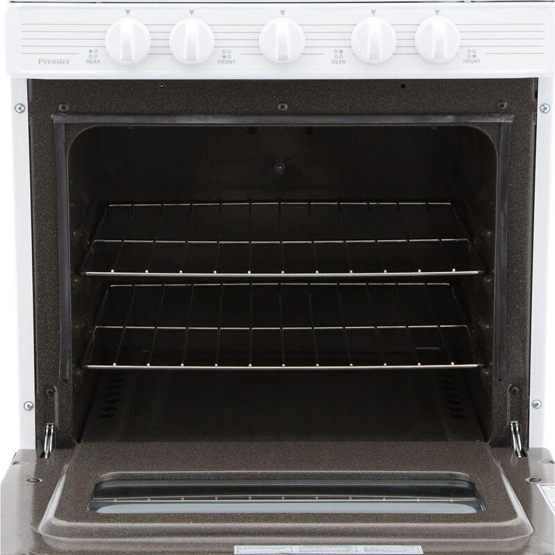Premier 24 in. 2.9 cu. ft. Oven Freestanding Gas Range with 4 Sealed Burners - White, , hires