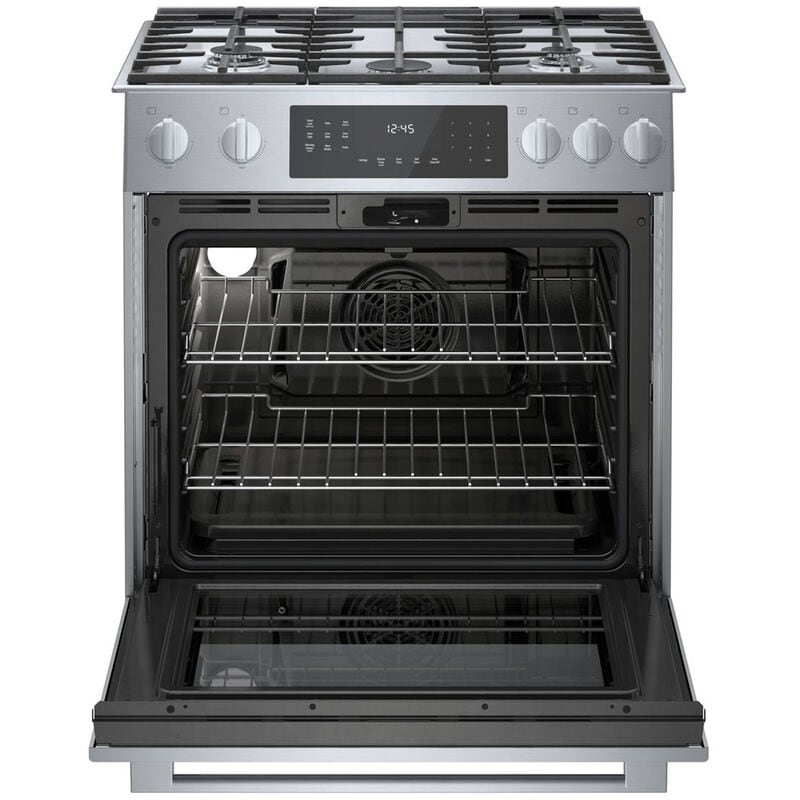 Bosch Benchmark 30 in. 4.8 cu. ft. Standard Convection Slide-In Gas Range with 5 Sealed Burners - Stainless Steel, , hires