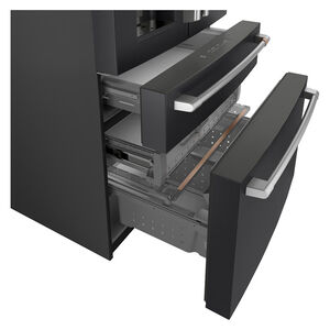 Cafe 36 in. 27.8 cu. ft. Smart 4-Door French Door Refrigerator with Ice & Water Dispenser - Matte Black, Matte Black, hires