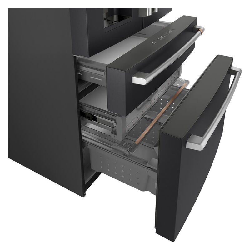 Cafe 36 in. 27.8 cu. ft. Smart 4-Door French Door Refrigerator with Ice & Water Dispenser - Matte Black, Matte Black, hires