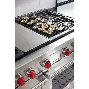 Wolf 48 in. 7.8 cu. ft. Smart Dual Convection Double Oven Dual Fuel Range with 4 Sealed Burners, Grill & Griddle - Stainless Steel, , hires