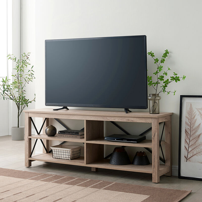 Hudson & Canal Sawyer 62" TV Stand - White Oak, , hires