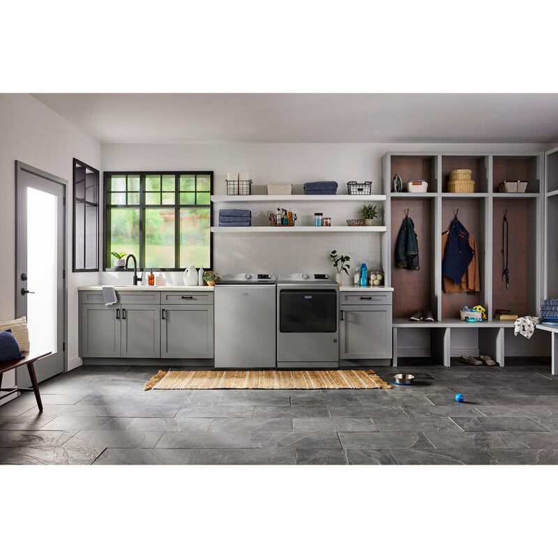 Maytag Pet Pro 27 in. 7.4 cu. ft. Smart Gas Dryer with Sensor Dry, Sanitize & Steam Cycle - Classic SIlver, Classic Silver, hires