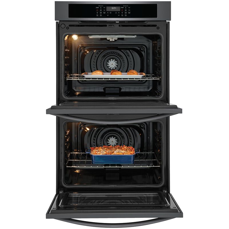 Frigidaire 30 in. 10.6 cu. ft. Top Control Electric Double Wall Oven With Standard Convection - Black Stainless Steel, Black Stainless Steel, hires