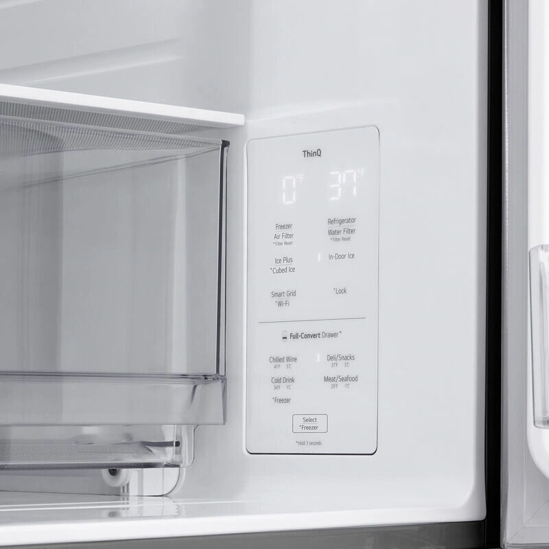 LG 36 in. 28.6 cu. ft. Smart 4-Door French Door Refrigerator with External Ice & Water Dispenser - PrintProof Stainless Steel, PrintProof Stainless Steel, hires