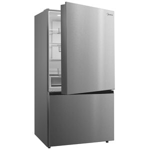 Midea 33 in. 22.8 cu. ft. Smart Counter Depth Bottom Freezer Refrigerator with Ice Maker - Stainless Steel, , hires