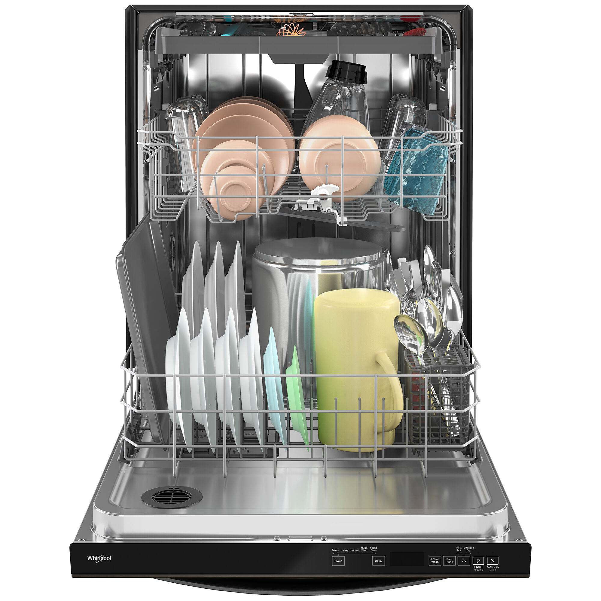 Fingerprint resistant stainless shop steel whirlpool dishwasher