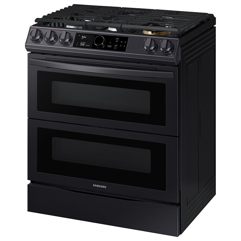 Black double store oven gas range